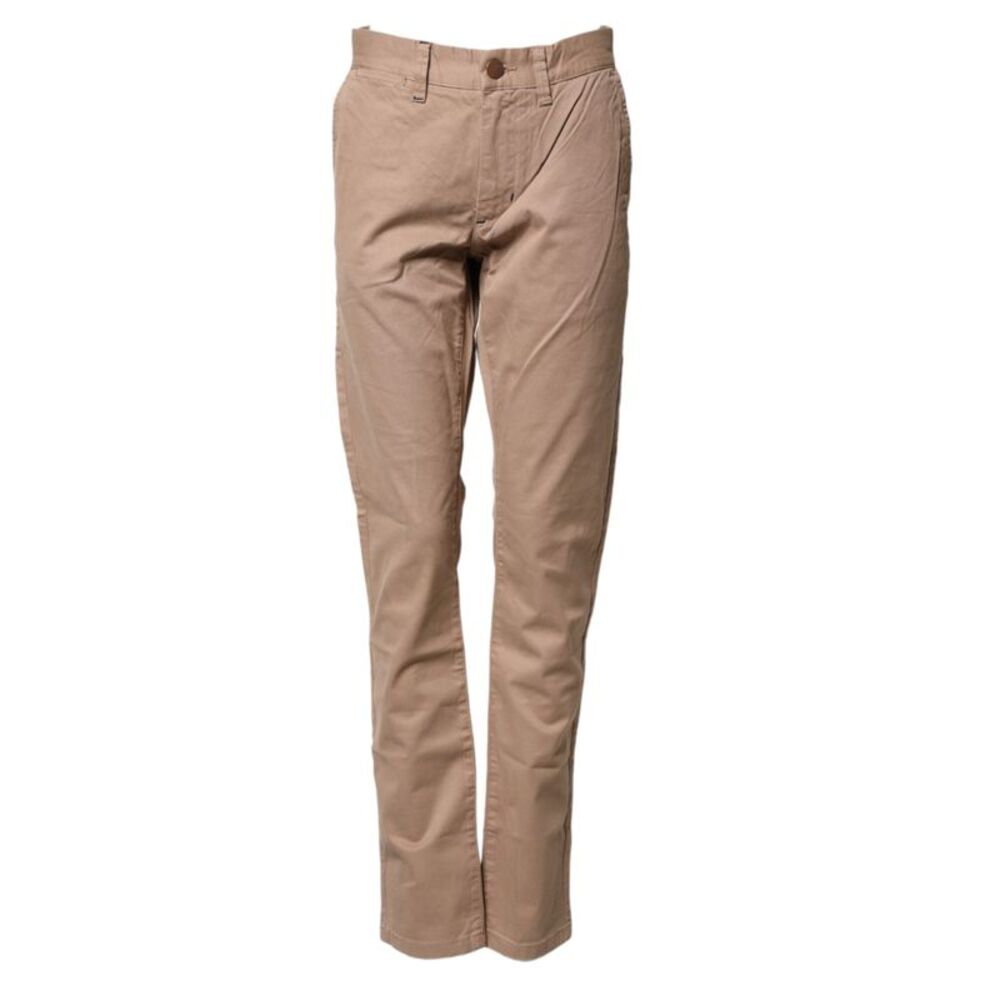 Sun68 Beige Cotton Mid Waist Straight Men Chino Trouser Men's Pants